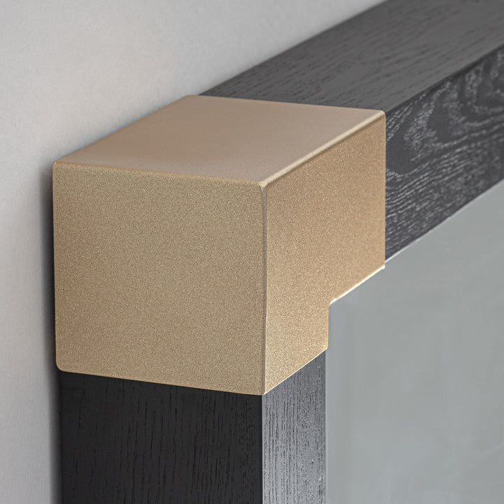 Espejo de madera de fresno y hierro 140 x 140 cm – detalle