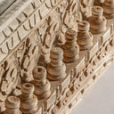 Espejo de madera de mango en color marrón – detalle