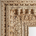 Espejo de madera de mango en color marrón – detalle