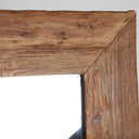 Espejo de madera de teca – Marrón envejecido / 150 x 150 cm – detalle