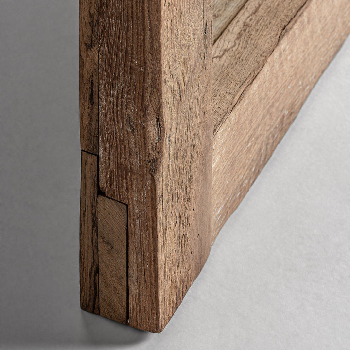 Espejo de madera de teca en color marrón 108 x 220 cm – detalle