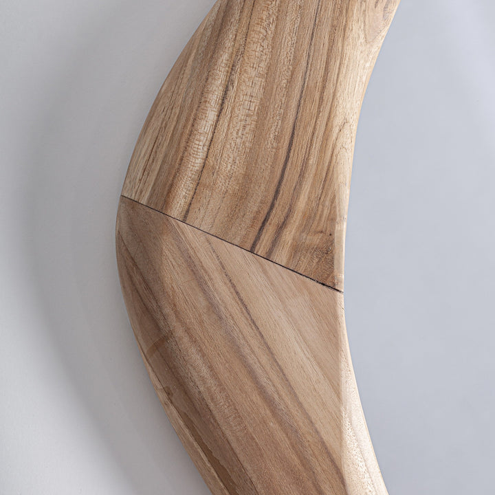 Espejo de madera de teca en color marrón 120 x 134 cm – detalle