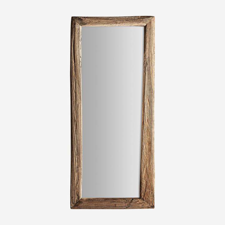 Espejo de madera de teca en color marrón envejecido 65 x 152 cm