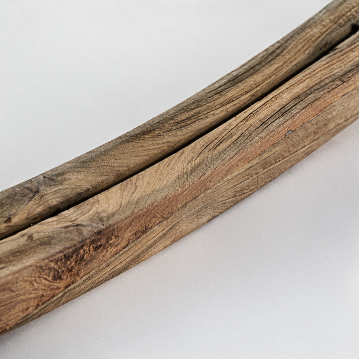 Espejo de madera de teca reciclada en color marrón claro 180 x 180 cm – detalle