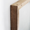 Espejo de madera de teca reciclada en color marrón claro 90 x 150 cm – detalle
