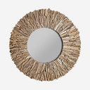 Espejo de madera tropical en color marrón envejecido 121 x 121 cm
