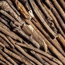 Espejo de madera tropical en color marrón envejecido 121 x 121 cm – detalle