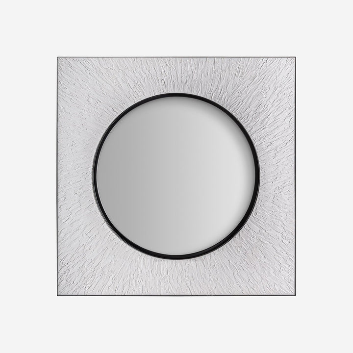 Espejo de MDF y hierro en color blanco
