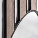 Espejo de MDF y hierro en color marrón – detalle