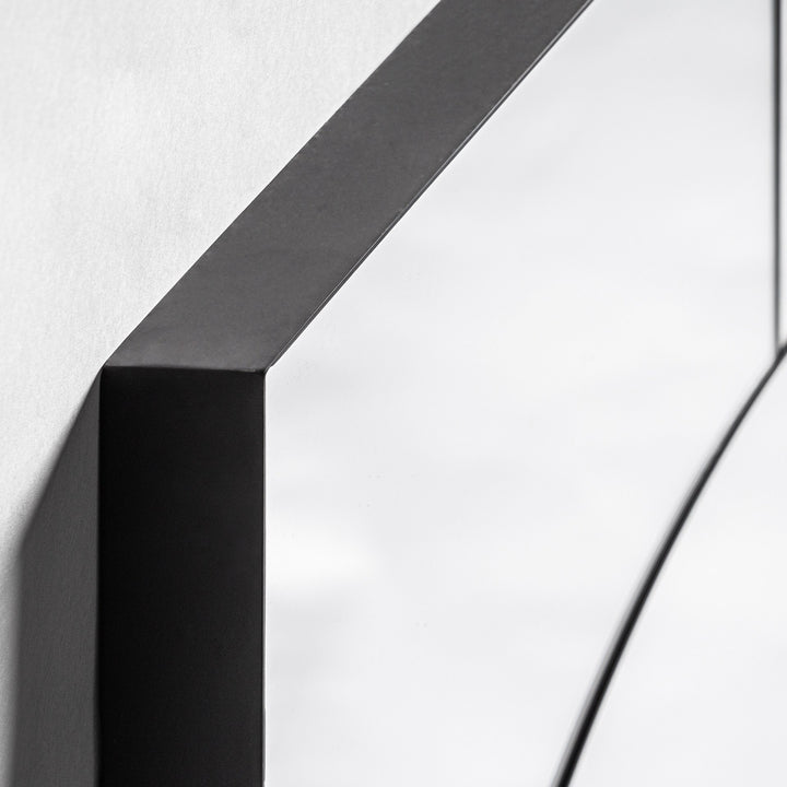 Espejo de MDF y hierro en color negro 61 x 91 cm – detalle
