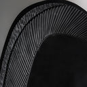 Espejo de resina y hierro en color negro – detalle