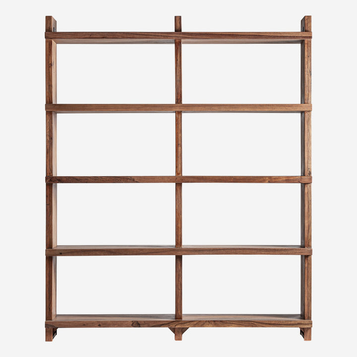 Estante modular de madera de sal en color marrón teñido
