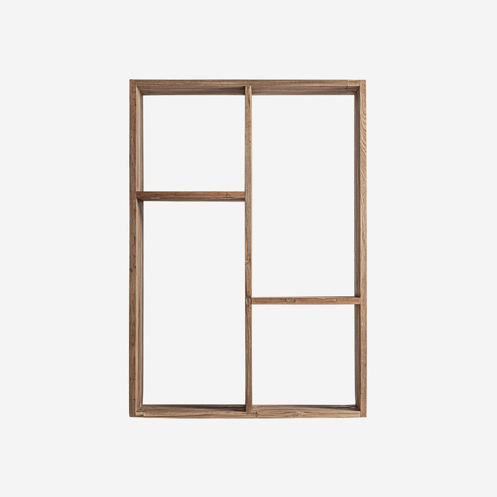 Estante modular de madera de teca reciclada en color marrón
