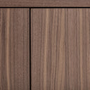 Estantería de chapa de nogal y MDF en color marrón – detalle
