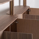 Estantería de chapa de nogal y MDF en color marrón – detalle