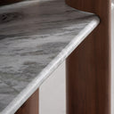 Estantería de madera de acacia y mármol en color marrón – detalle