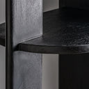 Estantería de madera de mango y mármol en color negro – detalle