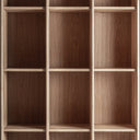 Estantería de madera de roble en color marrón – detalle
