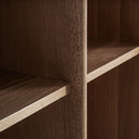 Estantería de madera de roble en color marrón – Diseño 2 / 120 x 40 x 210 cm – detalle