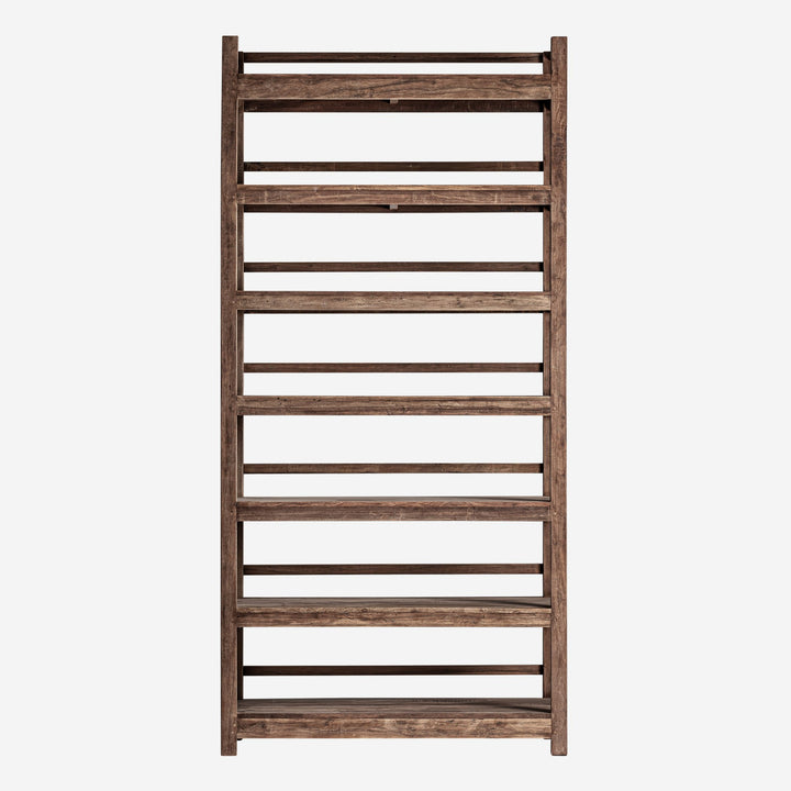 Estantería de madera recuperada en color marrón 122 x 61 x 254 cm