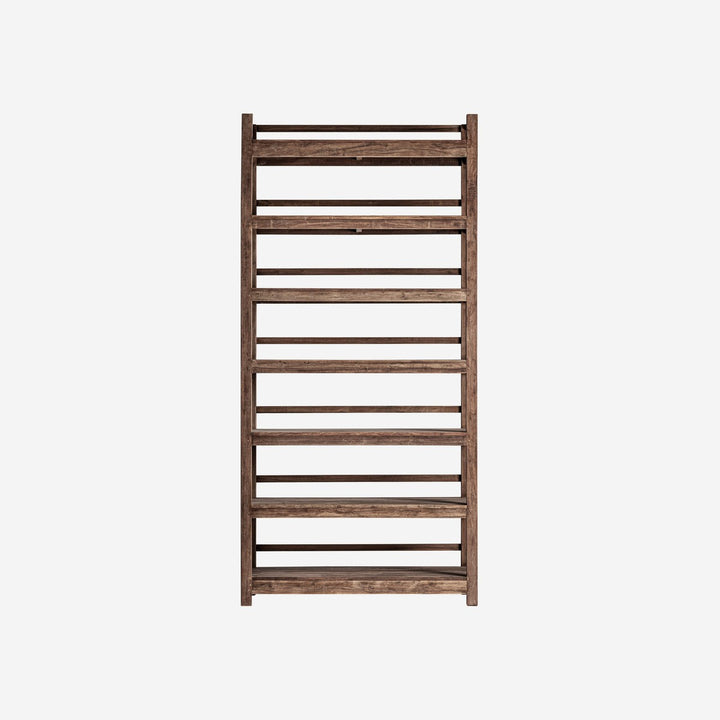 Estantería de madera recuperada en color marrón 122 x 61 x 254 cm