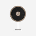 Figura decorativa de bambú y hierro en tonos neutros 30 x 12 x 46 cm