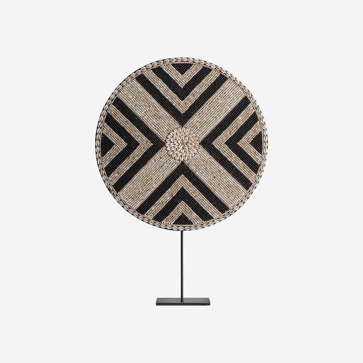 Figura decorativa de bambú y hierro en tonos neutros 40 x 57 cm