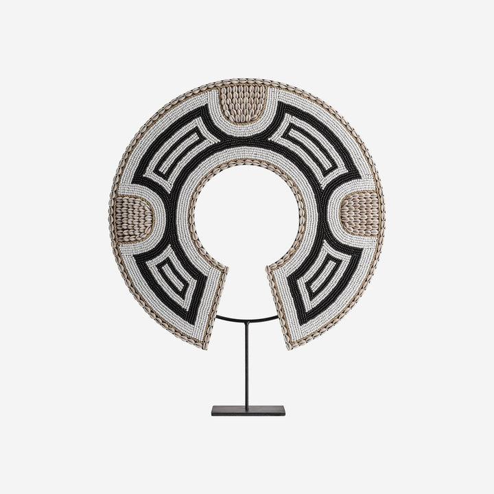 Figura decorativa de bambú y hierro en tonos neutros 50 x 61 cm
