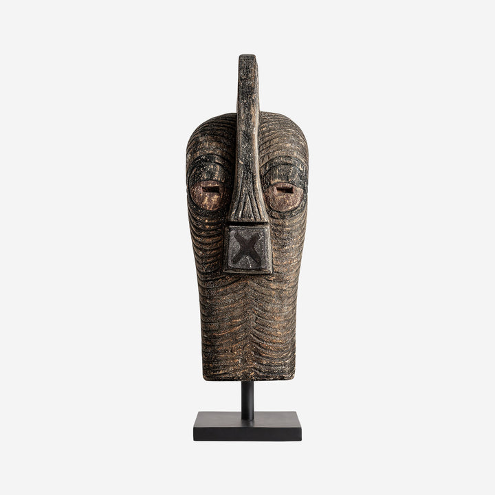 Figura decorativa de madera de mango en color marrón 23 x 20 x 69 cm