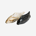 Figura decorativa de madera petrificada en tonos marrones
