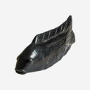 Figura decorativa de madera petrificada en tonos marrones