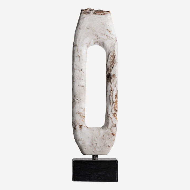 Figura decorativa de ónix en color crema