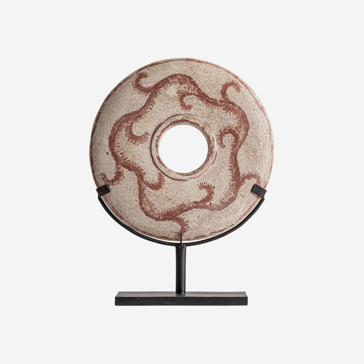 Figura decorativa de piedra y hierro en color crema 30 x 10 x 42 cm