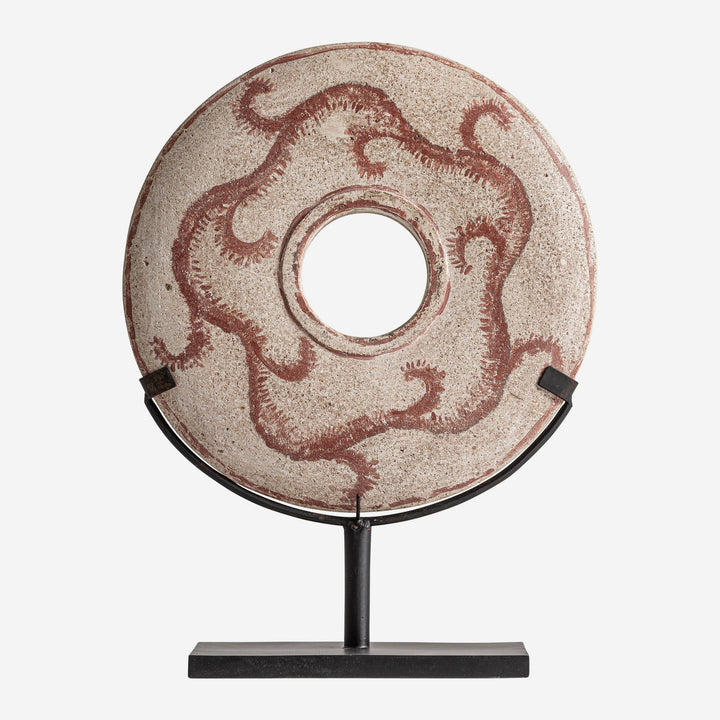 Figura decorativa de piedra y hierro en color crema 40 x 15 x 62 cm