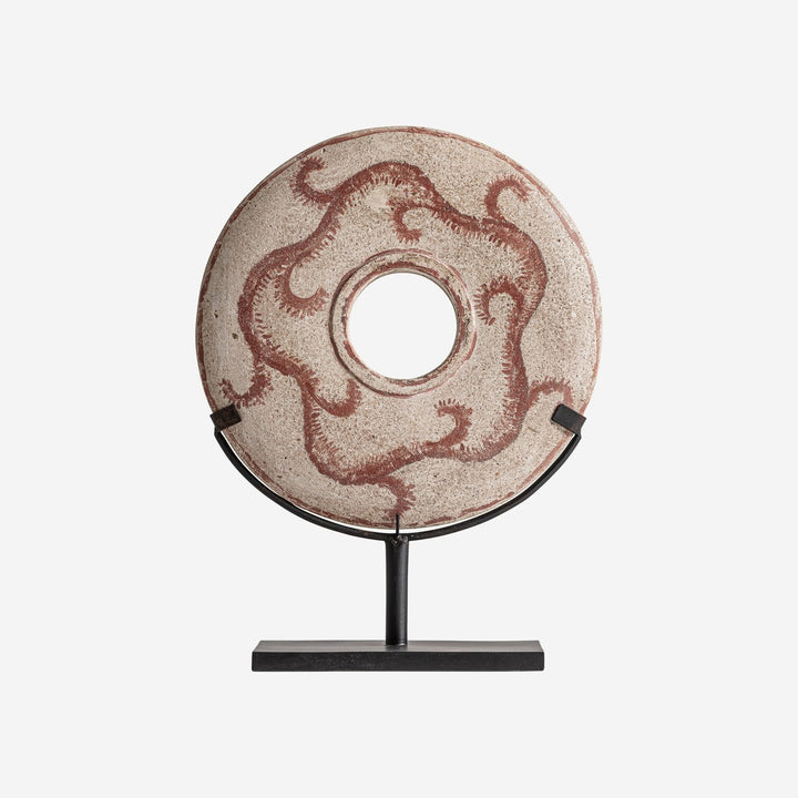 Figura decorativa de piedra y hierro en color crema 40 x 15 x 62 cm