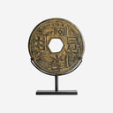 Figura decorativa de piedra y hierro en tonos oscuros 30 x 10 x 45 cm