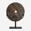 Figura decorativa de piedra y hierro en tonos oscuros de estilo nórdico – 30 x 10 x 42 cm