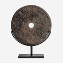 Figura decorativa de piedra y hierro en tonos oscuros de estilo nórdico – 40 x 12 x 53 cm