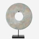 Figura decorativa de resina y hierro en tonos azules