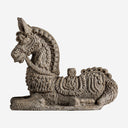 Figura decorativa de terracota en tonos verdes