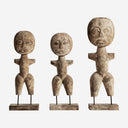 Figura étnica de madera tropical en color marrón envejecido (juego de 3)