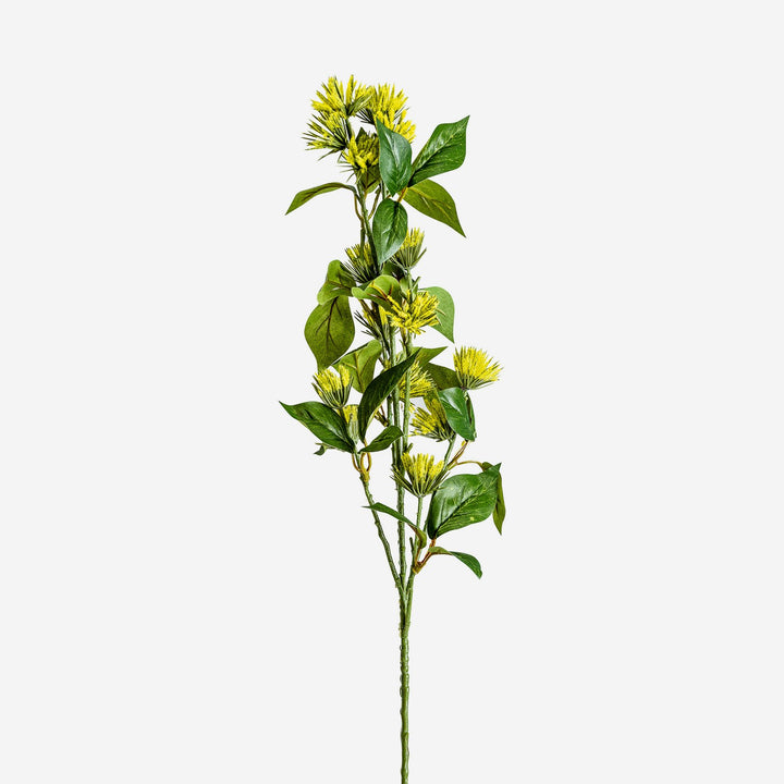 Flor artificial de plástico y poliéster en color amarillo (pack de 12)