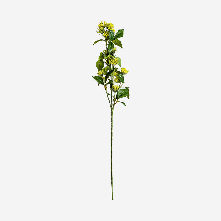 Flor artificial de plástico y poliéster en color amarillo (pack de 12)