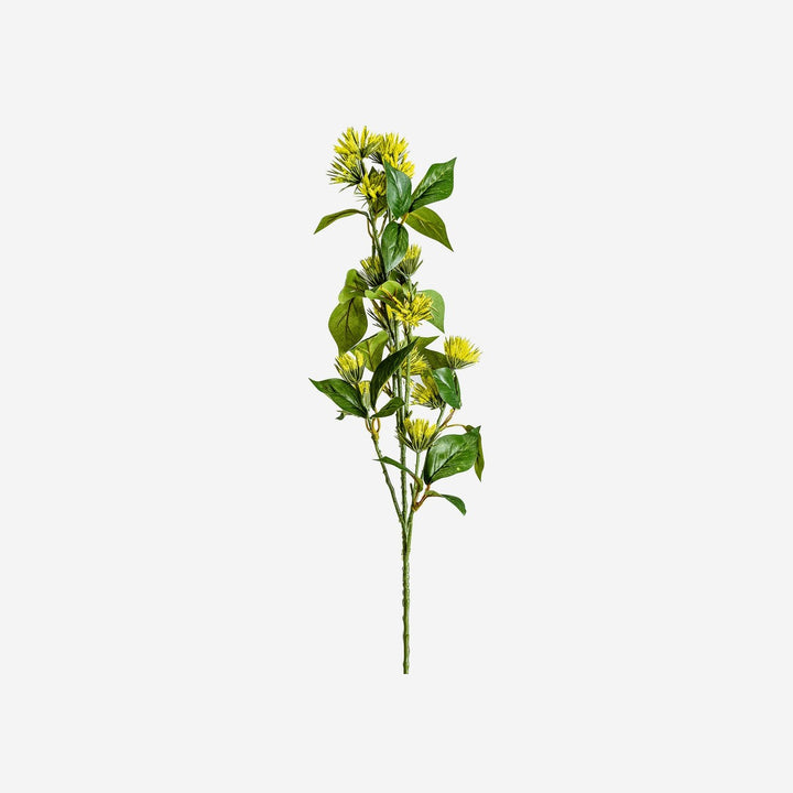 Flor artificial de plástico y poliéster en color amarillo (pack de 12)