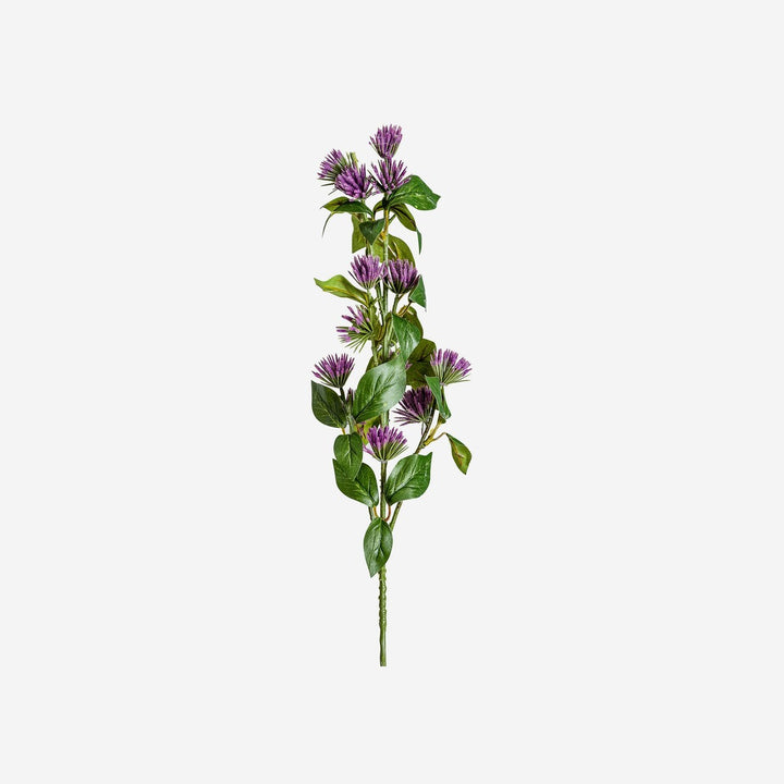 Flor artificial de plástico y poliéster en color morado (pack de 12)