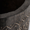 Jarrón de madera de palma en tonos marrones 22 x 80 cm – detalle