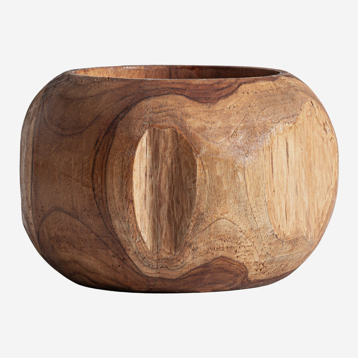 Jarrón de madera de teca en color marrón