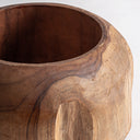 Jarrón de madera de teca en color marrón – detalle