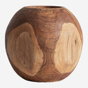 Jarrón de madera de teca en color marrón – 26 x 26 x 27 cm