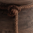 Jarrón de madera de teca reciclada en color marrón envejecido – detalle